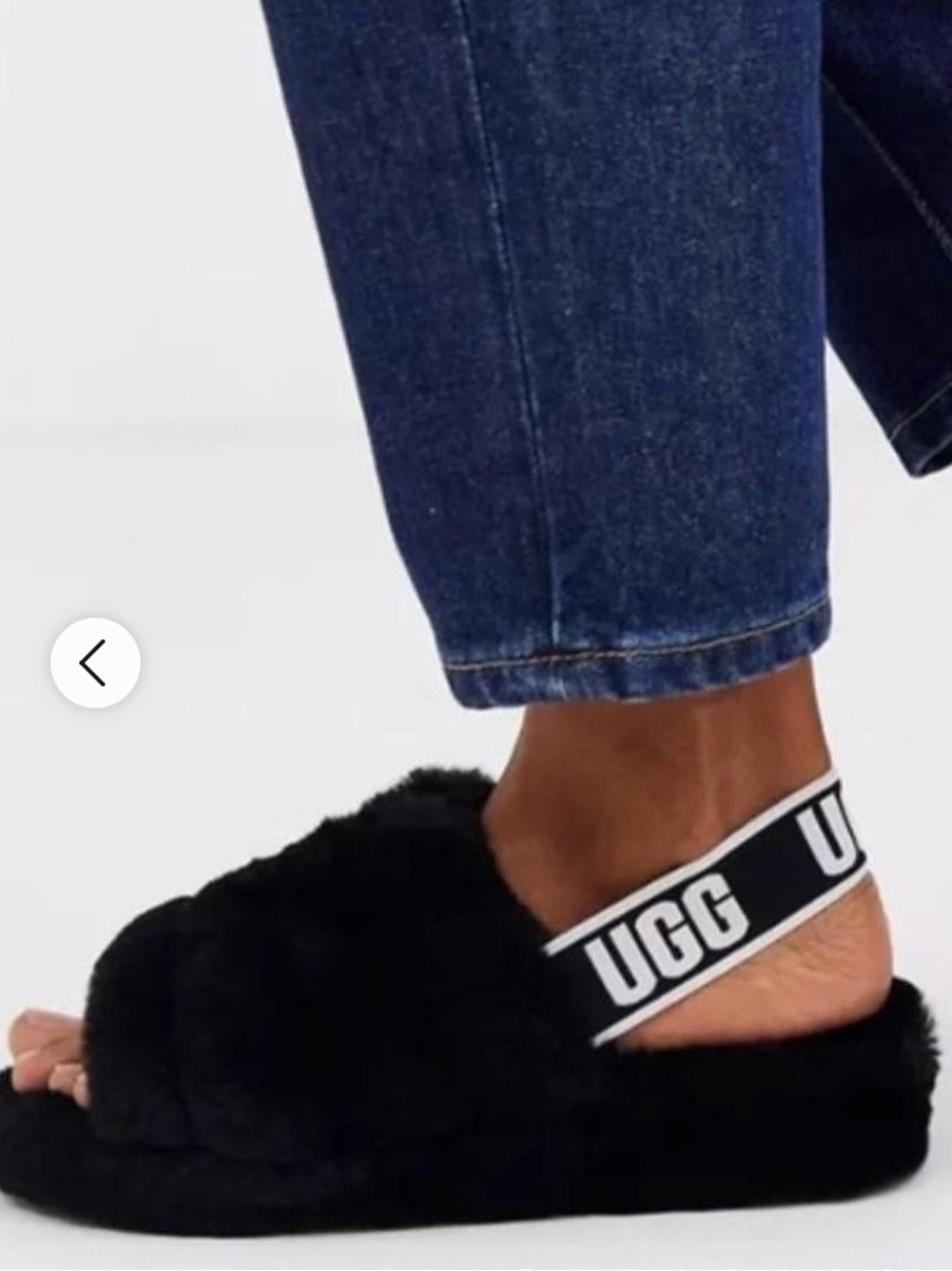 *NEW* UGG Fluff Yeah Genuine Shearling Slingback Sandal Slide - 7
